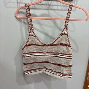 American Eagle Outfitters Crochet Knit Spaghetti Strap Tank Top